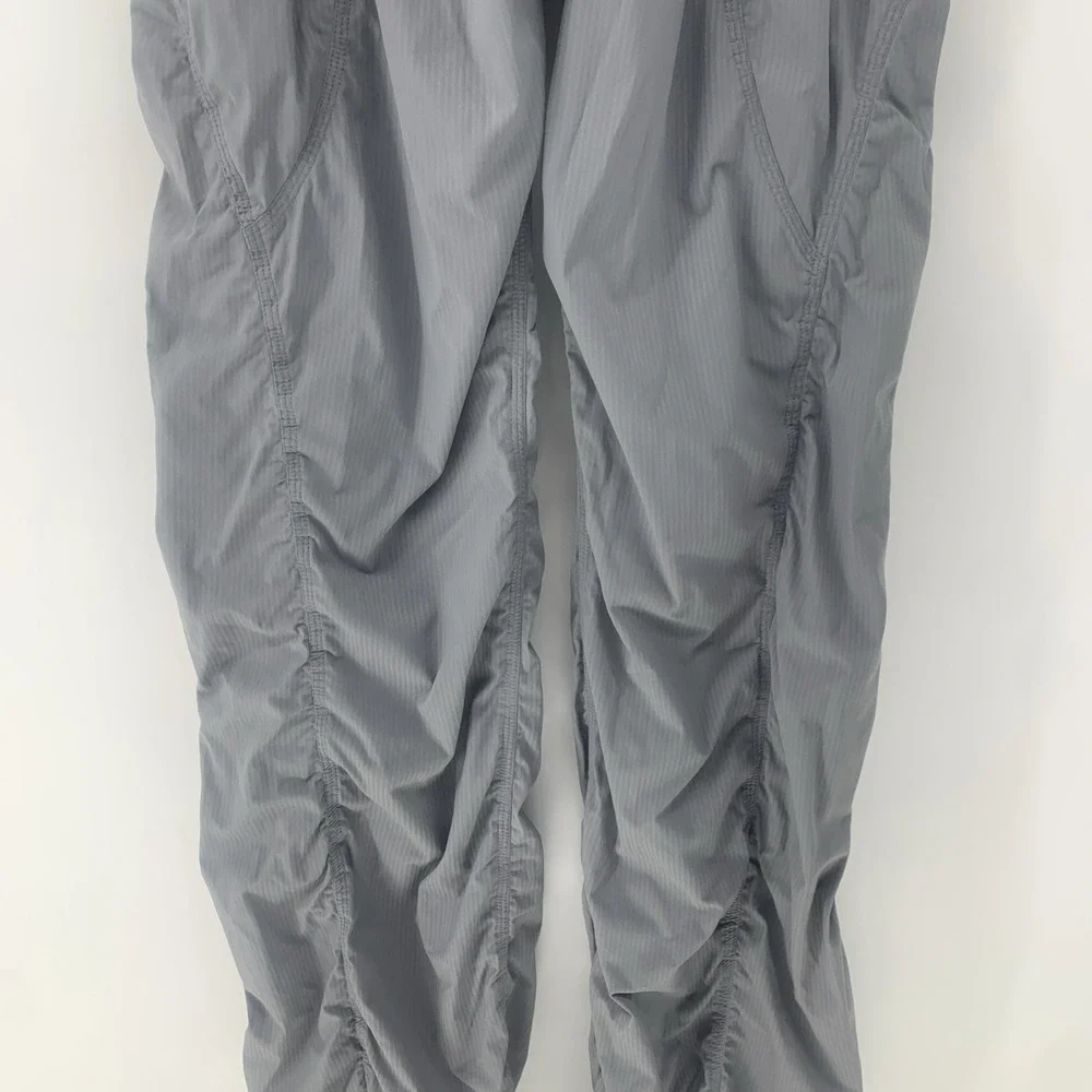 Lululemon Women's Pants Studio Ruched Gray  Size 4 Drawstring Hem Athletic